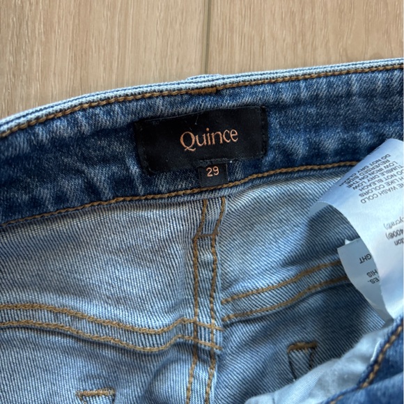 Quince Women's Straight Leg Blue Jeans - Picture 2 of 4
